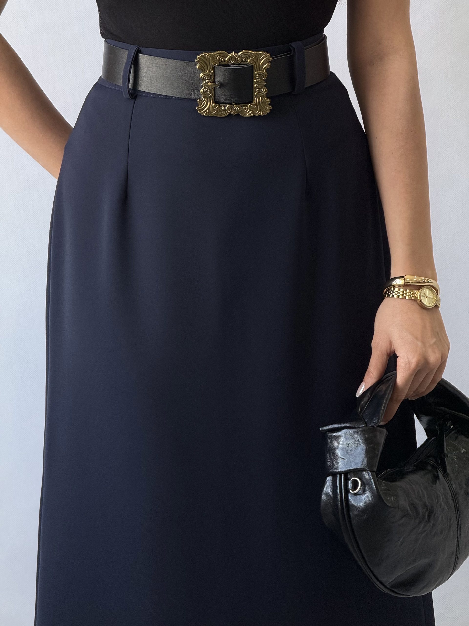 دامن لیا سرمه ای - Image 2